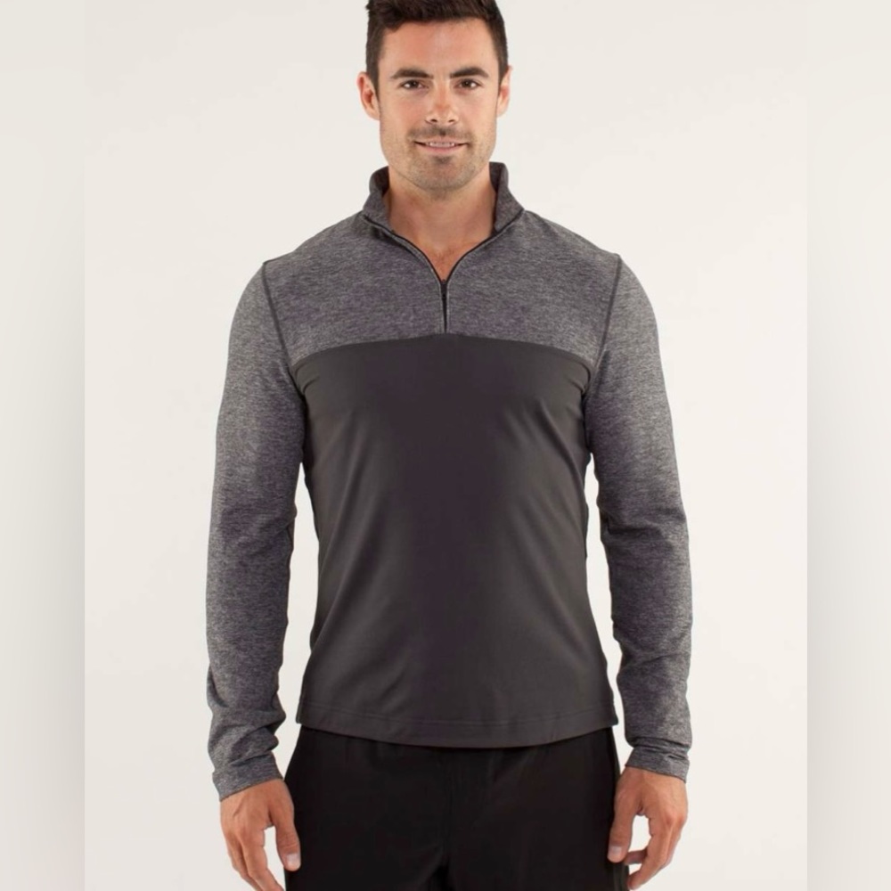 Lululemon Sprint 1/4 Zip pullover Soot / Heathered Soot long sleeve size small